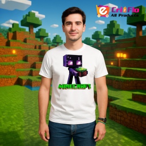 Tricou Minecraft Enderman Umbra Tricou Alb Copii | Dama | Barbat