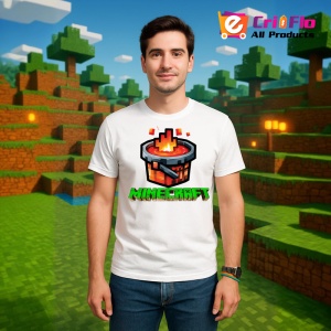 Tricou Minecraft Lava Fierbinte Tricou Alb Copii | Dama | Barbat