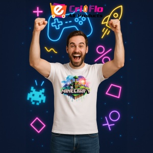 Tricou Minecraft Logo Artistic Tricou Alb Copii | Dama | Barbat - Img 4