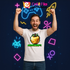 Tricou Minecraft Marul De Aur Tricou Alb Copii | Dama | Barbat - Img 4