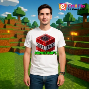 Tricou Minecraft Super T N T Tricou Alb Copii | Dama | Barbat