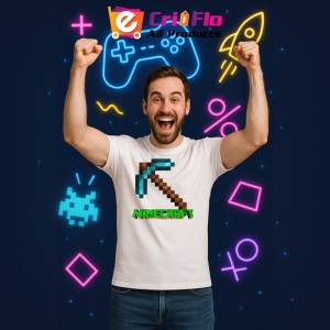 Tricou Minecraft Tarnacop Pixelat Tricou Alb Copii | Dama | Barbat - Img 4