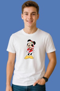 Tricou Minnie In Rochita Rosie De Craciun, din bumbac 100% Copii | Dama | Barbat - Img 2
