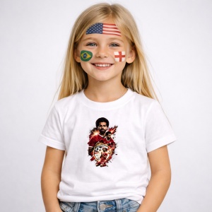Tricou Mohamed Salah Egypt World Cup Fifa 2026 V2, din bumbac 100%, tricou alb, Copii | Dama | Barbat - Img 2