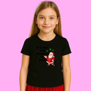 Tricou Mos Craciun Drumurile Duc Acasa Alb, din bumbac 100% Copii | Dama | Barbat - Img 3
