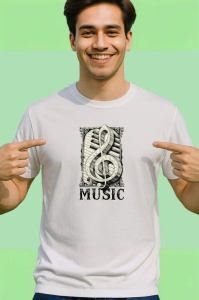 Tricou Music Clave Stil Bancnota, Copii | Dama | Barbat - Img 2