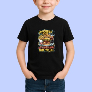 Tricou My Hobbies Include Eating And Complaining, Copii | Dama | Barbat, culoare negru - Img 2
