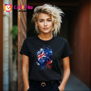 Tricou New Zealand Steag Splash Art, Copii | Dama | Barbat, culoare negru - Img 12