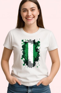 Tricou Nigeria Steag Splash Art, Copii | Dama | Barbat - Img 4