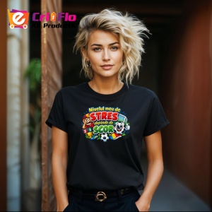 Tricou Nivelul Meu De Stres Depinde De Scor Fotbal, din bumbac 100%, tricou negru Copii | Dama | Barbat - Img 8