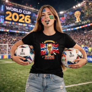 Tricou Norway World Cup 2026 Fifa V2, din bumbac 100%, tricou negru, Copii | Dama | Barbat - Img 9