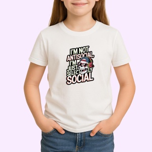 Tricou Not Antisocial Selectively Social Craniu, Copii | Dama | Barbat - Img 3