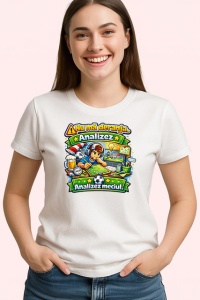 Tricou Nu Pierdem Meciul Analizam Nivelul Fotbal, din bumbac 100% , tricou alb pentru Copii | Dama | Barbat - Img 3