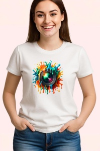 Tricou Obiectiv camera stil graffiti fotografie si arta digitala Copii | Dama | Barbat - Img 3