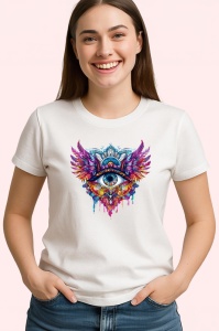 Tricou ochi mandala aripi mistice roz, Copii | Dama | Barbat - Img 4