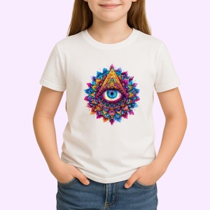 Tricou ochi mandala echilibru roz albastru, Copii | Dama | Barbat - Img 3