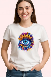 Tricou ochi mandala explozie albastru galben, Copii | Dama | Barbat - Img 4