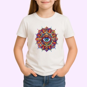 Tricou ochi mandala floare in flacari, Copii | Dama | Barbat - Img 3