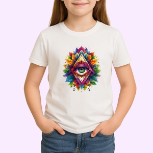 Tricou ochi mandala poarta cosmica triunghi, Copii | Dama | Barbat - Img 3