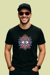 Tricou Ochi mandala stea sacra ornamentata, Copii | Dama | Barbat , tricou negru - Img 4