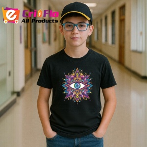 Tricou Ochi mandala stea sacra ornamentata, Copii | Dama | Barbat , tricou negru - Img 6