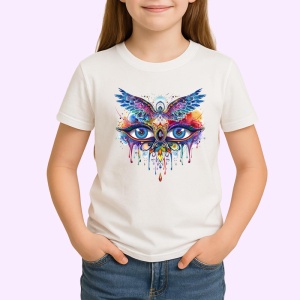 Tricou ochi mandala stil phoenix stropi colorate, Copii | Dama | Barbat