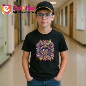 Tricou Ochi mandala tonuri bijuterie abstracte, Copii | Dama | Barbat , tricou negru - Img 6