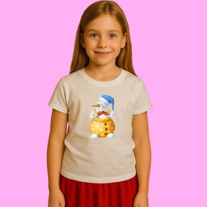 Tricou Om De Zapada Cu Caciula Albastra Si Fular Turquoise, din bumbac 100%, tricou alb, Copii | Dama | Barbat - Img 2