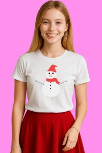 Tricou Om De Zapada Cu Fular Rosu Si Zapada La Baza, din bumbac 100%, tricou alb, Copii | Dama | Barbat - Img 4
