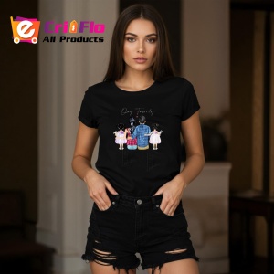 Tricou One Family Illustration, din bumbac 100%, tricou negru, Dama | Barbat - Img 5
