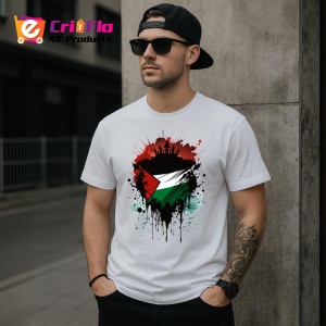 Tricou Palestine Steag Splash Art, Copii | Dama | Barbat - Img 4