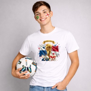 Tricou Panama World Cup 2026 Fifa V2, din bumbac 100%, tricou alb, Copii | Dama | Barbat - Img 3