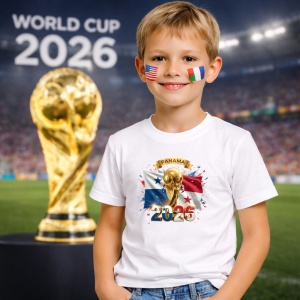 Tricou Panama World Cup 2026 Fifa V2, din bumbac 100%, tricou alb, Copii | Dama | Barbat - Img 5