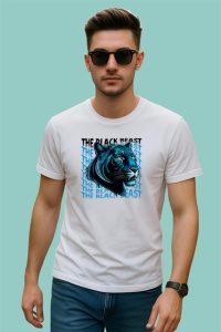 Tricou Panther The Black Beast Cap Pantera Albastru, din bumbac 100% , tricou alb pentru Copii | Dama | Barbat - Img 3
