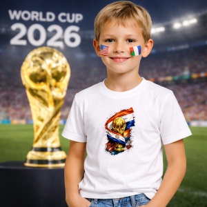 Tricou Paraguay World Cup Fifa 2026, din bumbac 100%, tricou alb, Copii | Dama | Barbat - Img 5