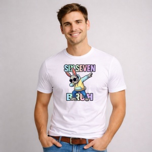 Tricou Paste 67 Bunny Dab Bruh Easter Stil Cool, din bumbac 100%, tricou alb, Copii | Dama | Barbat