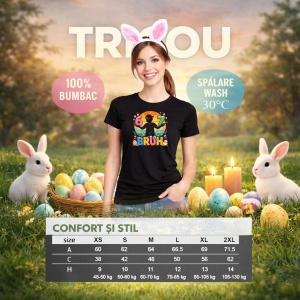 Tricou Paste 67 Easter Bunny Bruh Colorful Eggs Basket, din bumbac 100%, tricou negru, Copii | Dama | Barbat - Img 8