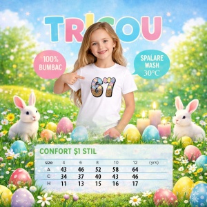 Tricou Paste 67 Oua Colorate Easter Pastel Decorativ, din bumbac 100%, tricou alb, Copii | Dama | Barbat - Img 6
