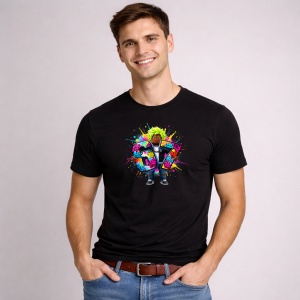 Tricou Paste 67 Roblox Boy Bold Colors Splash Outfit, din bumbac 100%, tricou negru, Copii | Dama | Barbat - Img 2