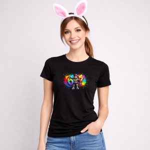 Tricou Paste 67 Roblox Boy Color Explosion Urban Drip Style, din bumbac 100%, tricou negru, Copii | Dama | Barbat - Img 3