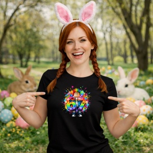 Tricou Paste 67 Roblox Boy Neon Splash Color Outfit Easter, din bumbac 100%, tricou negru, Copii | Dama | Barbat - Img 9