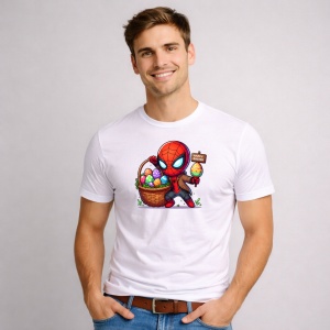 Tricou Paste Avengers Chillin With My Peeps Paste Oua, din bumbac 100%, tricou alb, Copii | Dama | Barbat
