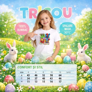 Tricou Paste Avengers Paste Happy Easter Oua Colorate, din bumbac 100%, tricou alb, Copii | Dama | Barbat - Img 4