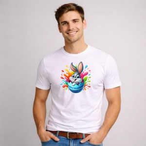 Tricou Paste Bugs Bunny Paste Ou Colorat Graffiti, din bumbac 100%, tricou alb, Copii | Dama | Barbat - Img 3