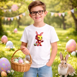Tricou Paste Deadpool Iepuras Paste Oua Colorate, din bumbac 100%, tricou alb, Copii | Dama | Barbat - Img 5