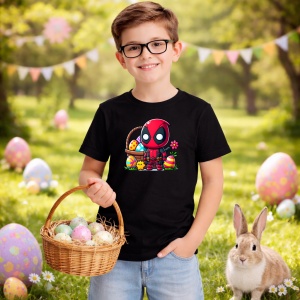 Tricou Paste Deadpool Paste Oua Colorate Cos, din bumbac 100%, tricou negru, Copii | Dama | Barbat - Img 5