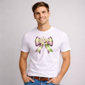 Tricou Paste Fundita Mov Verde Floral Eleganta Decor, din bumbac 100%, tricou alb, Copii | Dama | Barbat