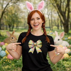 Tricou Paste Fundita Mozaic Colorata Stil Disco Easter, din bumbac 100%, tricou negru, Copii | Dama | Barbat - Img 9