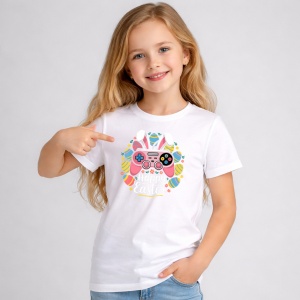 Tricou Paste Gamer Controler Paste Oua Colorate Retro, din bumbac 100%, tricou alb, Copii | Dama | Barbat - Img 2