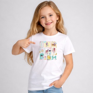 Tricou Paste Happy Easter Huntrix Doodle Kpop Pastel, din bumbac 100%, tricou alb, Copii | Dama | Barbat